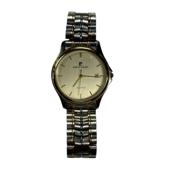 Pierre Cardin Men's‎ Watch Quartz Two Tone Gold and Brushed Stainless Steel Date - Picture 1 of 4